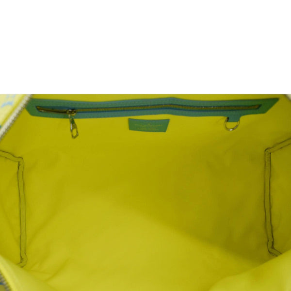 LOUIS VUITTON Playground Keepall 50 Bandouliere Monogram Canvas Travel Bag Neon Yellow