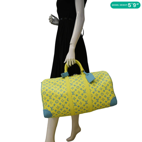 LOUIS VUITTON Playground Keepal Travel Bag Neon Yellow  dummy look