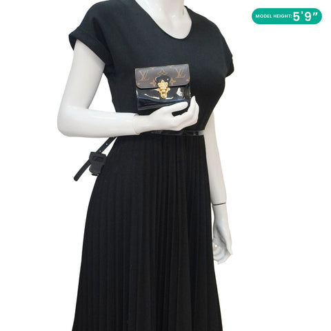 LOUIS VUITTON Cherrywood Monogram Canvas Compact Wallet Black