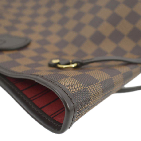 LOUIS VUITTON Shoulder Bag MM Damier Ebene Tote brown  with right corner view