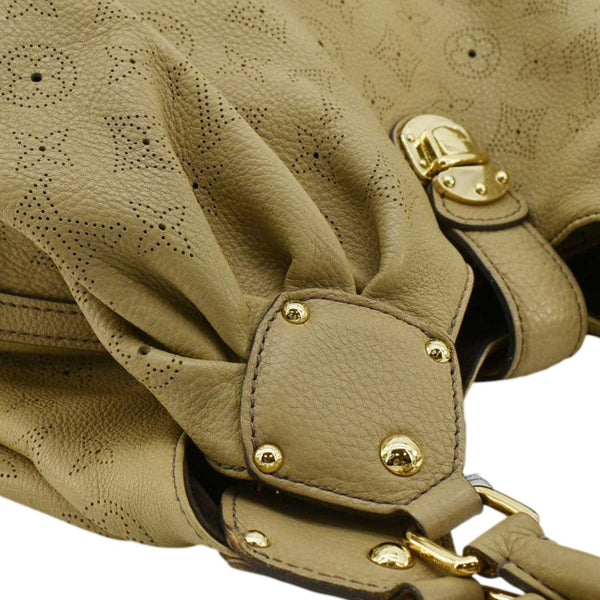 LOUIS VUITTON Solar Large Mahina Leather Hobo Bag Beige