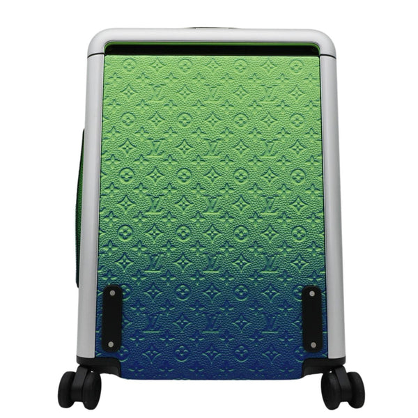 LOUIS VUITTON Illusion Horizon 55 eather Rolling Suitcase Green front clear look