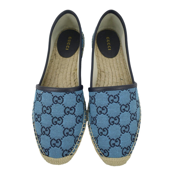 GUCCI Spanish Shoes GG Canvas Blue Size 38.5 with full view
