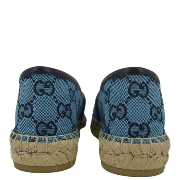 GUCCI Spanish Shoes GG Canvas Blue Size 38.5 with back view