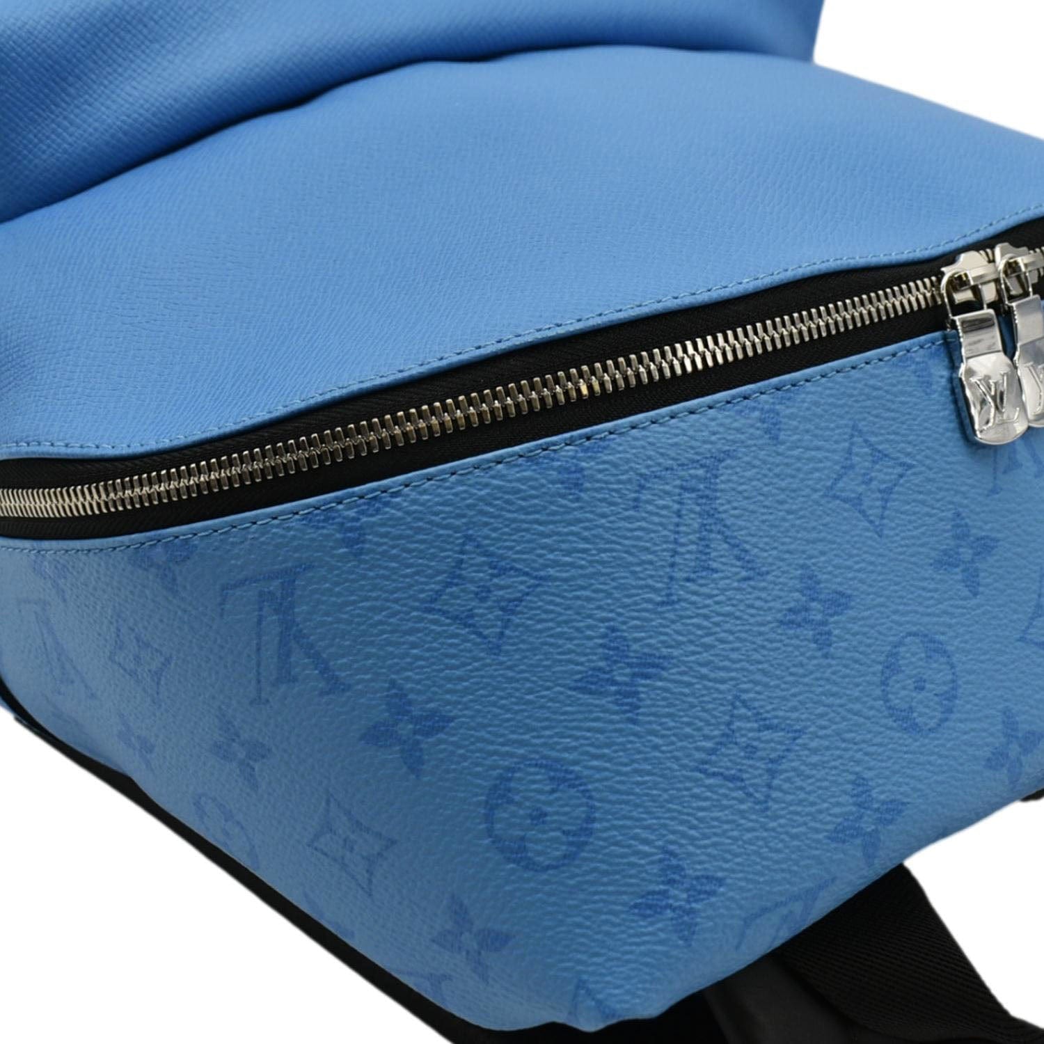 louis vuitton blue and black diamond backpack LOUIS VUITTON Taigarama PM Monogram Leather Blue Backpack