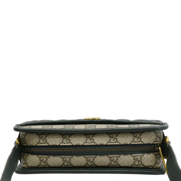 GUCCI Mini Quilted GG Supreme Canvas Crossbody Bag Green 751914