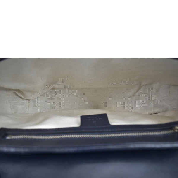 GUCCI Small Italian Matelasse Shoulder bag in Blue Leather in side view'