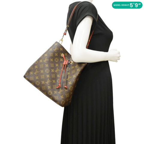 LOUIS VUITTON NeoNoe Monogram Canvas Red Shoulder Bag dummy look