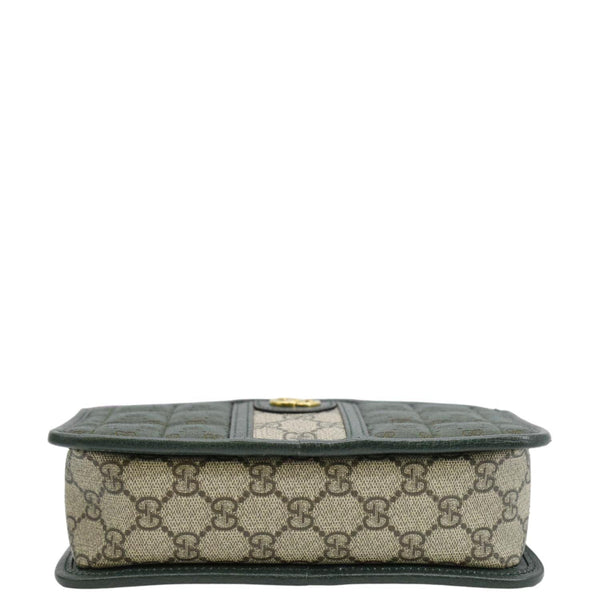 GUCCI Mini Quilted GG Supreme Canvas Crossbody Bag Green 751914