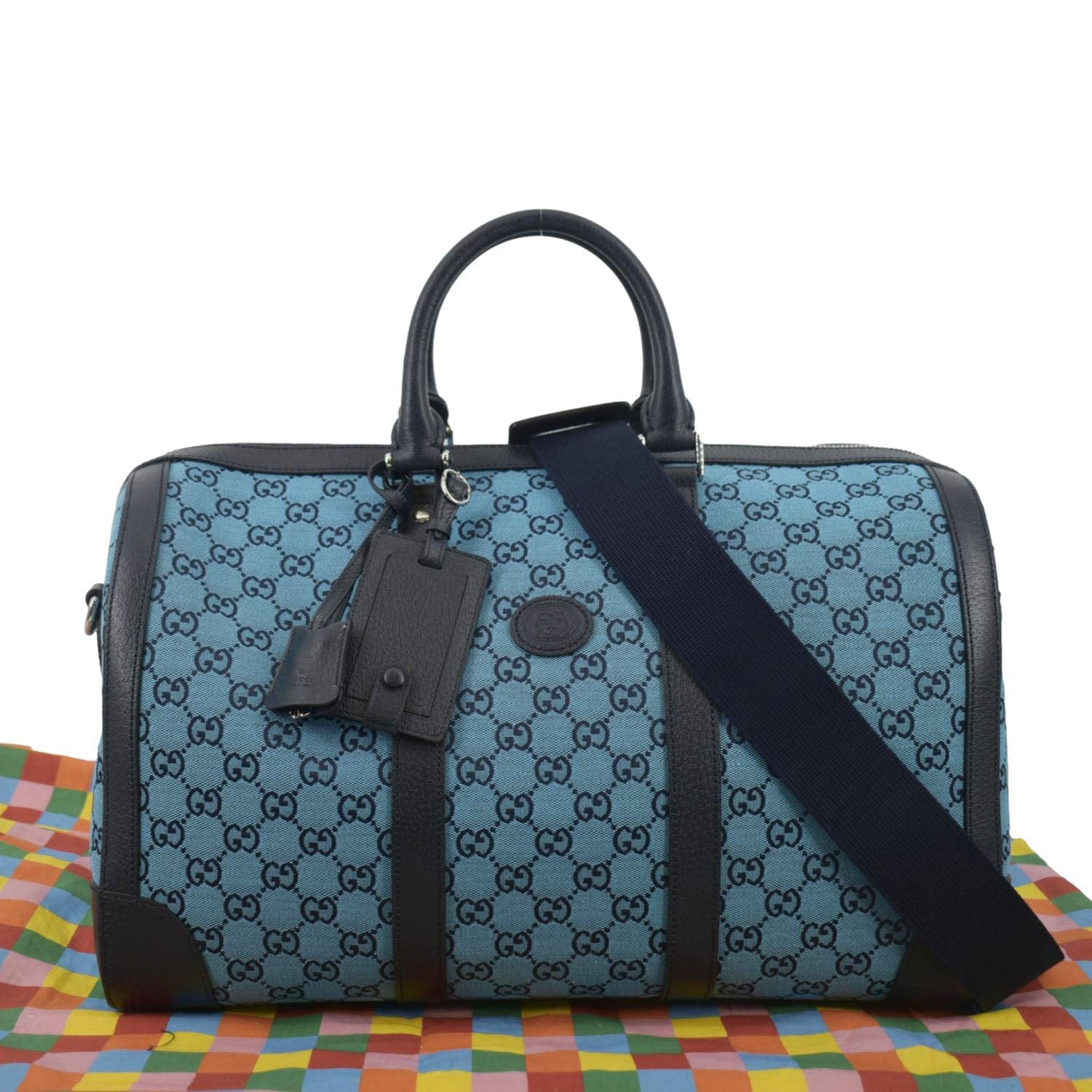 GUCCI Duffle Bag Italian Elegance Blue/Black leather