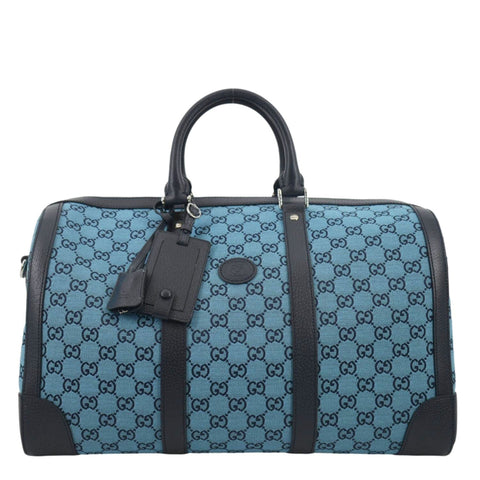 GUCCI Ophidia Duffle GG Supreme Canvas Satchel Bag Blue 648085