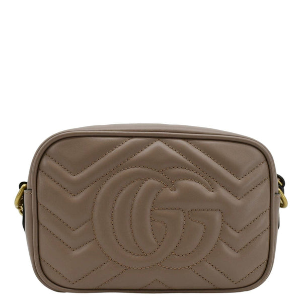 GUCCI GG Marmont Mini Matelasse Leather Crossbody Bag Dusty Pink 448065