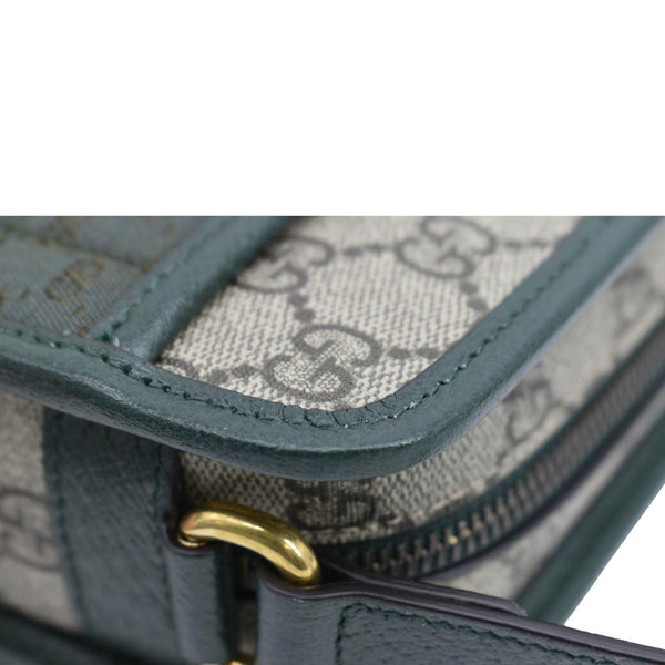 GUCCI Mini Quilted GG Supreme Canvas Crossbody Bag Green 751914