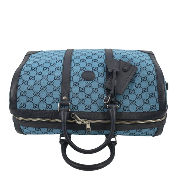 GUCCI  Duffle Bag Italian Elegance Blue/Black leather side view