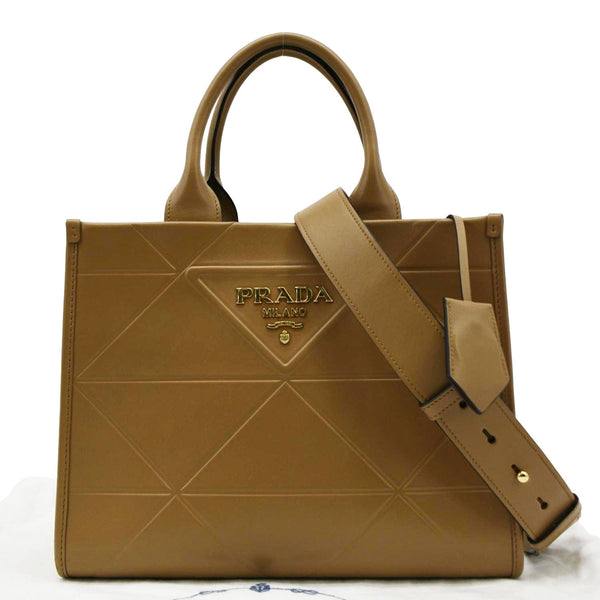 PRADA Triangolo Symbole Small Soft Leather Shoulder Bag Caramel