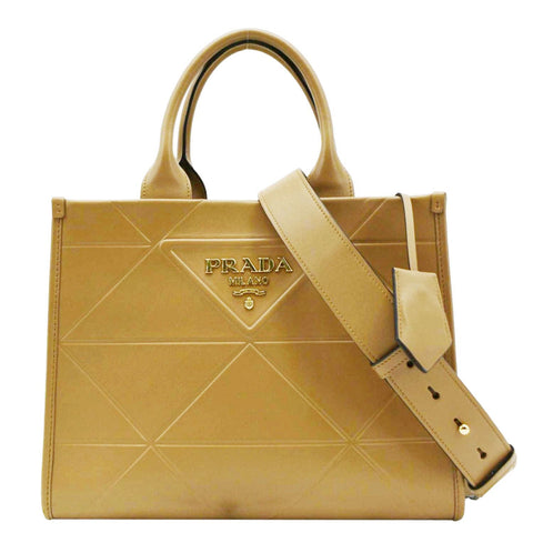PRADA Triangolo Symbole Small Soft Leather Shoulder Bag Caramel