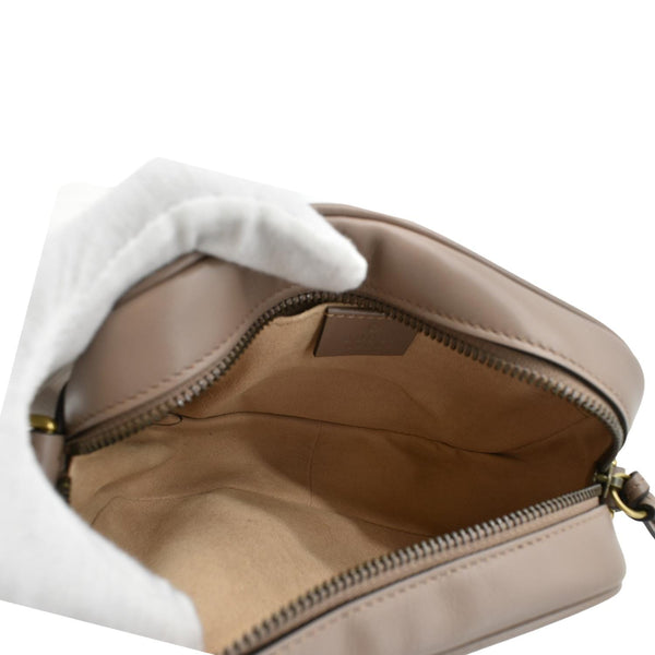 GUCCI GG Marmont Mini Matelasse Leather Crossbody Bag Dusty Pink 448065