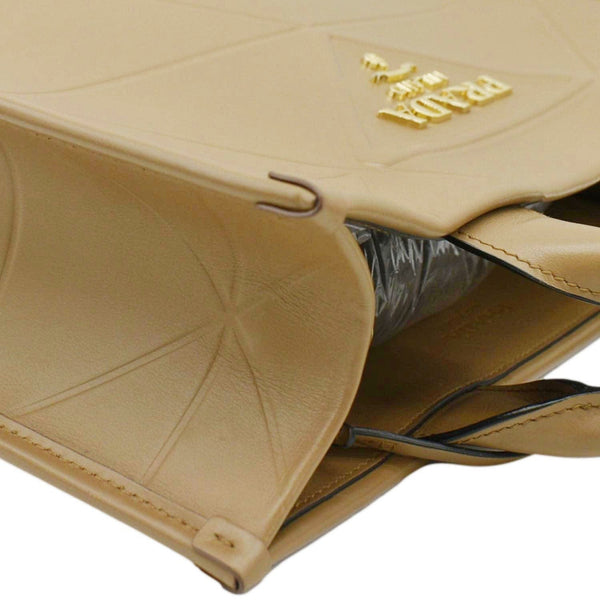 PRADA Triangolo Symbole Small Soft Leather Shoulder Bag Caramel