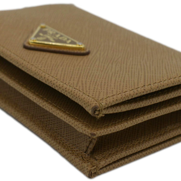 PRADA Small Saffiano Leather Wallet Light Brown