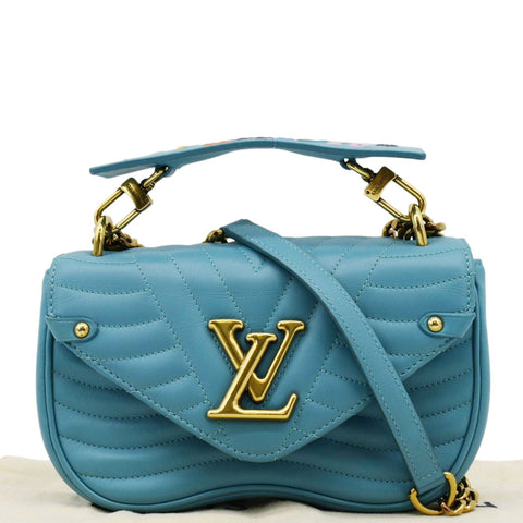 LOUIS VUITTON New Wave PM Leather Shoulder Bag Blue