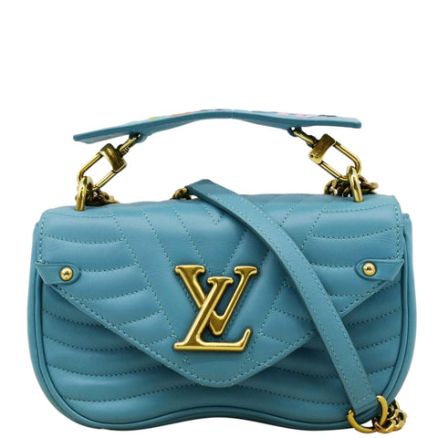 LOUIS VUITTON New Wave PM Leather Shoulder Bag Blue
