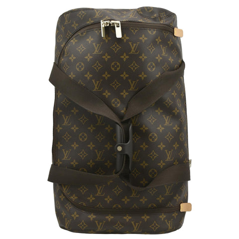 LOUIS VUITTON Horizon Soft 55 Monogram Canvas Rolling Duffle Bag Brown