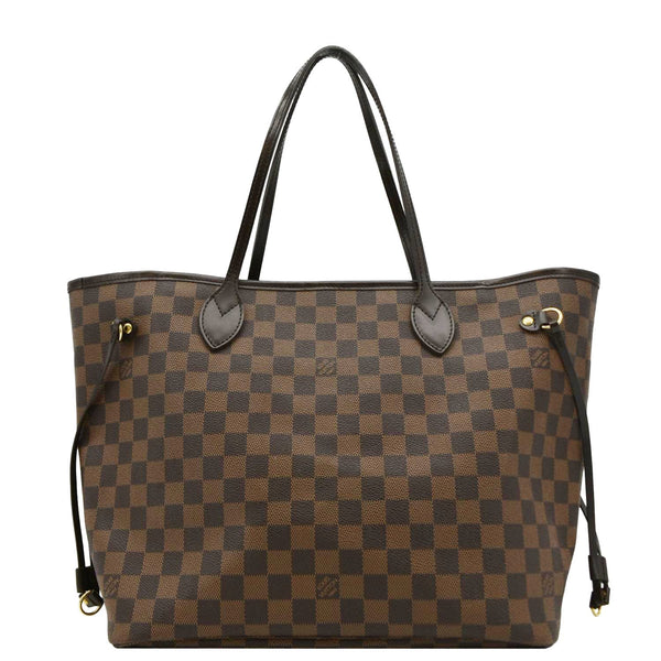 LOUIS VUITTON Neverfull MM Damier Ebene Shoulder Bag Brown