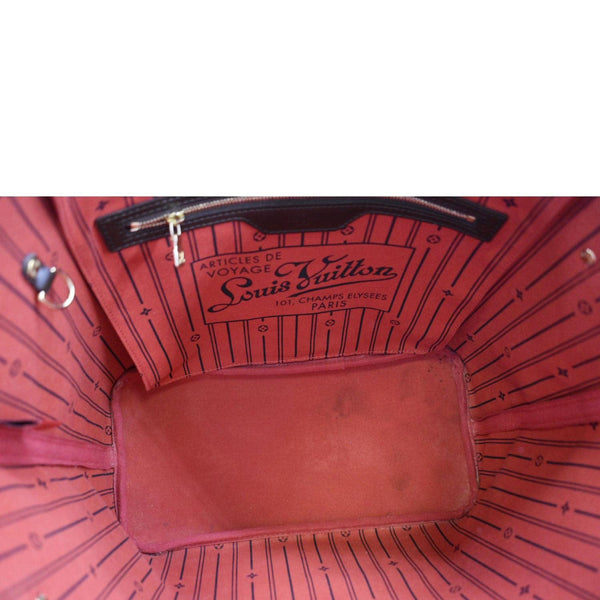 LOUIS VUITTON Neverfull MM Damier Ebene Shoulder Bag Brown