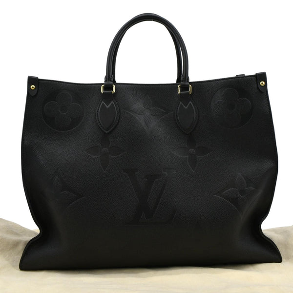 LOUIS VUITTON Onthego GM Monogram Empreinte Leather Tote Shoulder Bag Black