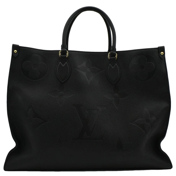 LOUIS VUITTON Onthego GM Monogram Empreinte Leather Tote Shoulder Bag Black