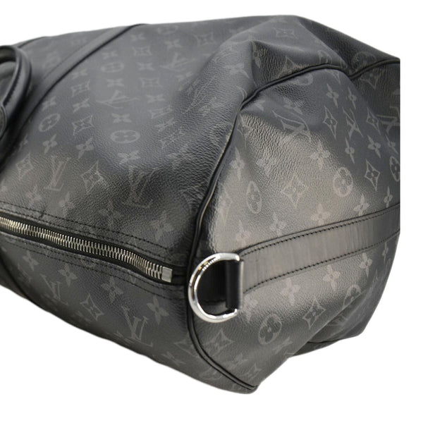 LOUIS VUITTON Keepall Bandouliere 55 Monogram Eclipse Travel Bag Black