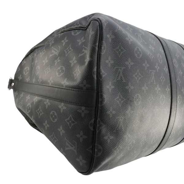 LOUIS VUITTON Keepall Bandouliere 55 Monogram Eclipse Travel Bag Black