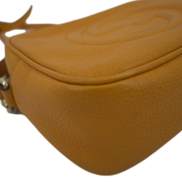 GUCCI Soho Disco Elegance: Leather Crossbody Bag Orange lower side view