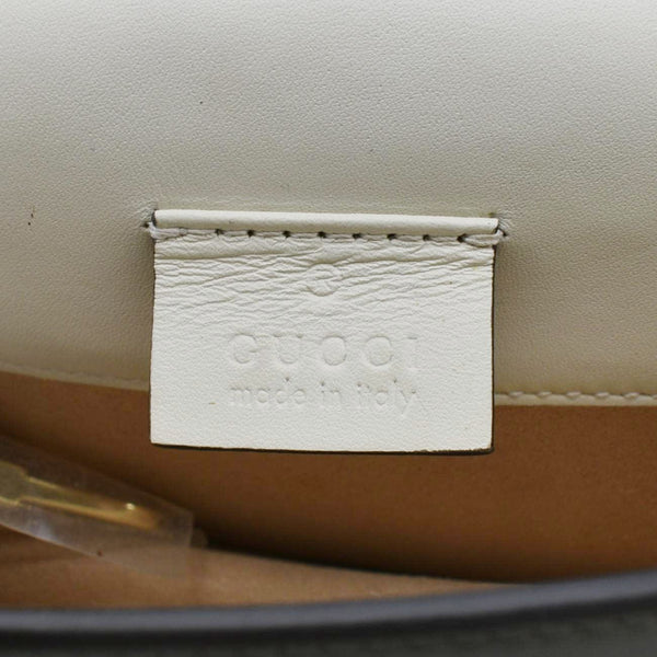 GUCCI Sylvie Super Mini Leather Crossbody Bag White 494646