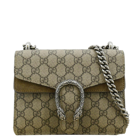GUCCI Dionysus Mini GG Supreme Canvas Crossbody Bag Beige 421970