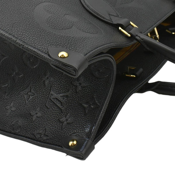 LOUIS VUITTON Onthego GM Monogram Empreinte Leather Tote Shoulder Bag Black