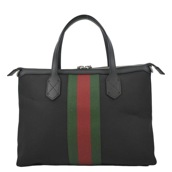 GUCCI Nylon Web Top Handle Shoulder Bag Black 630923