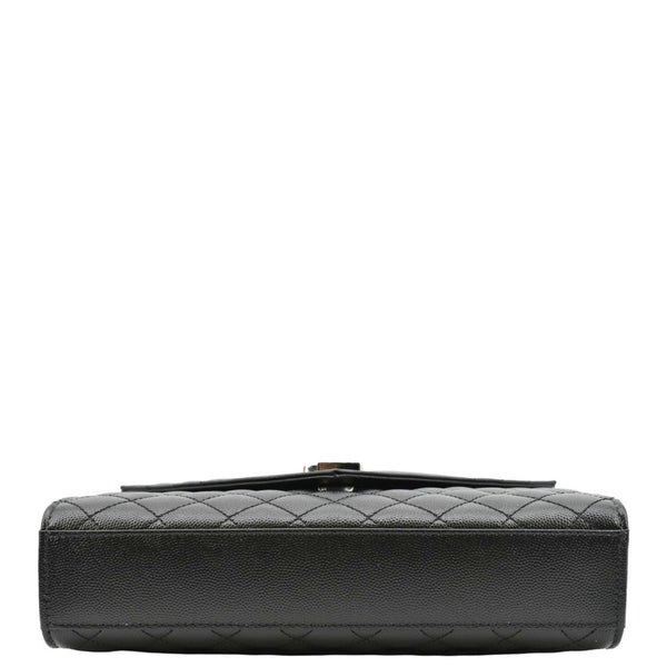 YVES SAINT LAURENT Envelope Mix Matelassé Chain Leather Shoulder Bag Black