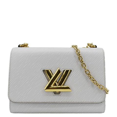 LOUIS VUITTON MM Twist Epi Leather Chain Shoulder Bag White