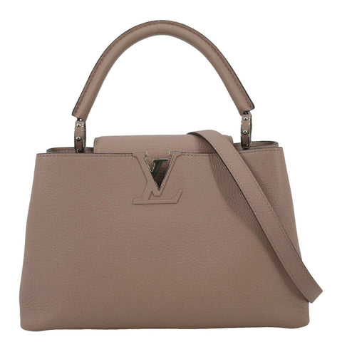 LOUIS VUITTON Capucines MM Taurillon Leather Shoulder Bag Soft Pink