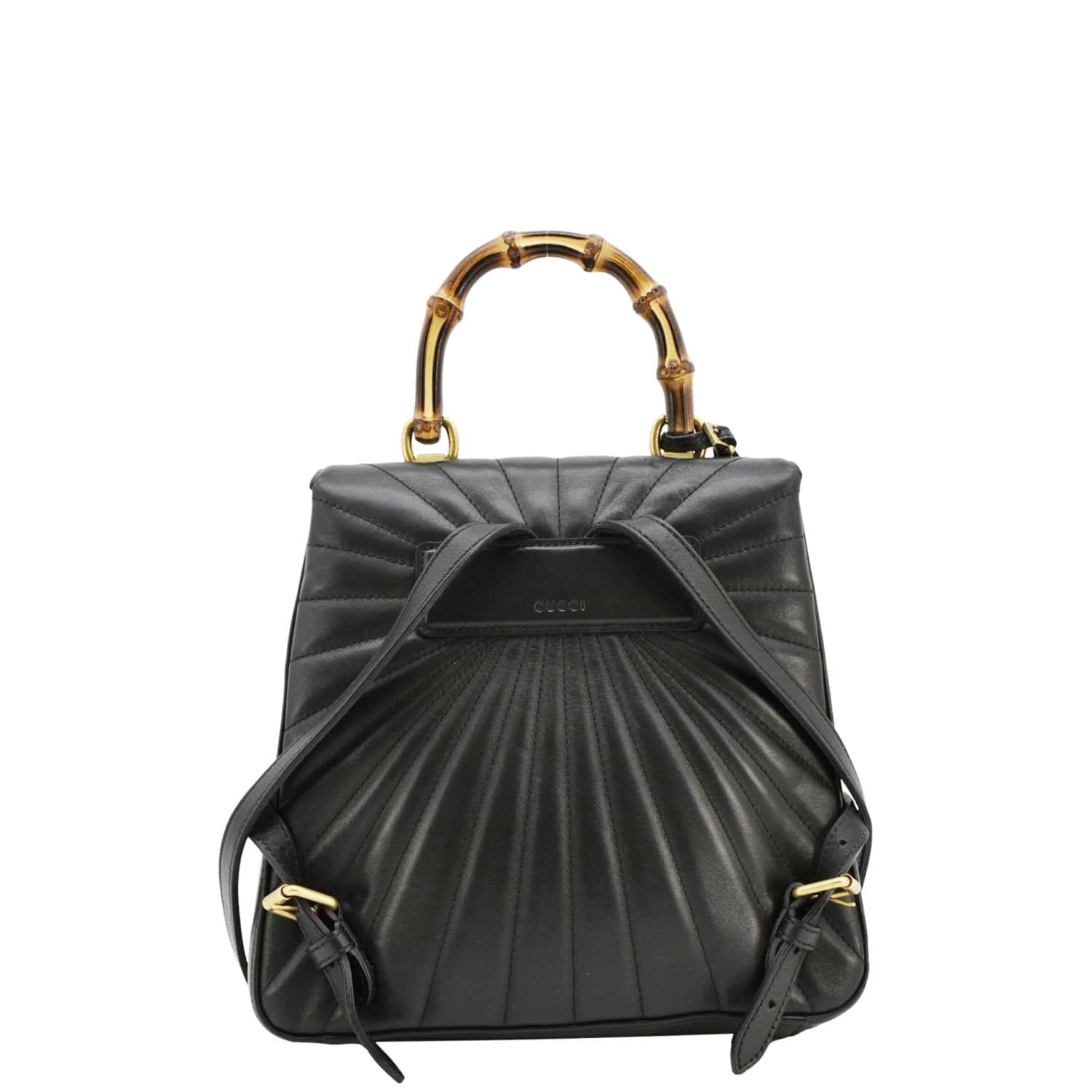 gucci mini backpack with bee GUCCI Queen Margaret Bee Quilted Leather Backpack Black 476664