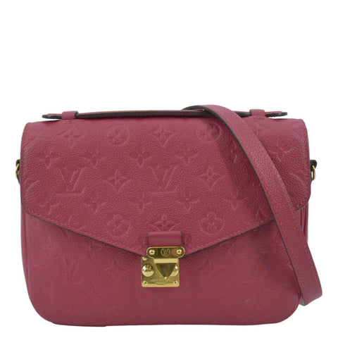 LOUIS VUITTON Metis Pochette Empreinte Leather Crossbody Bag Pink
