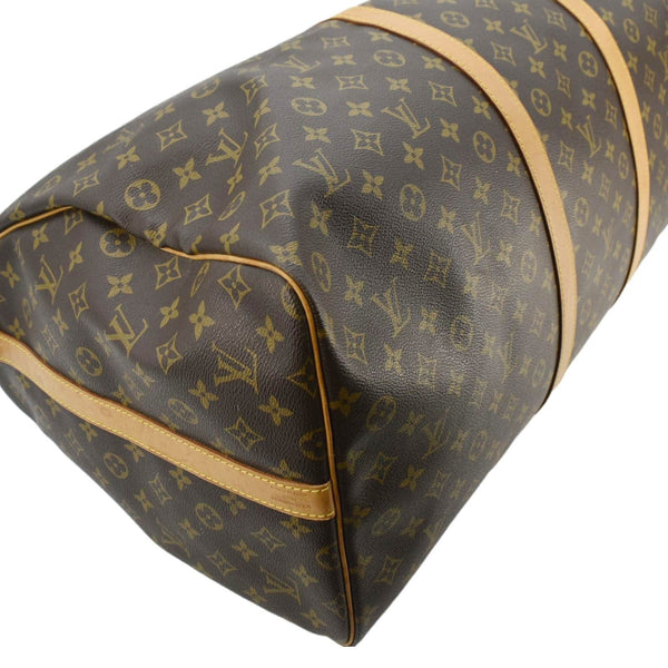 LOUIS VUITTON Keepall 60 Bandouliere Monogram Canvas Travel Bag Brown