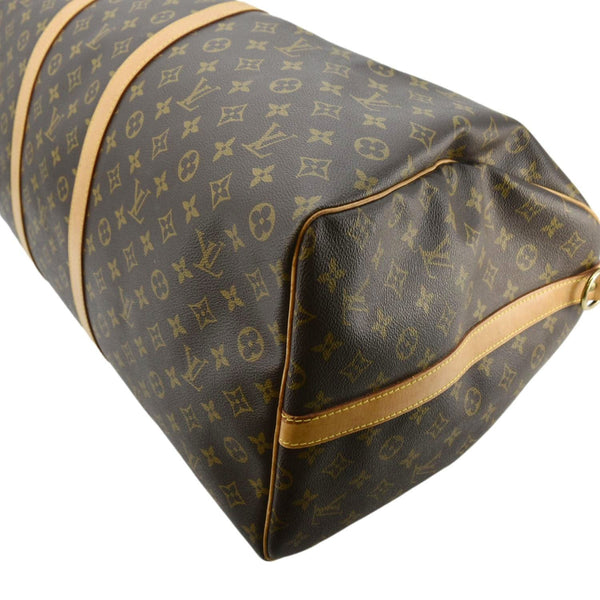 LOUIS VUITTON Keepall 60 Bandouliere Monogram Canvas Travel Bag Brown
