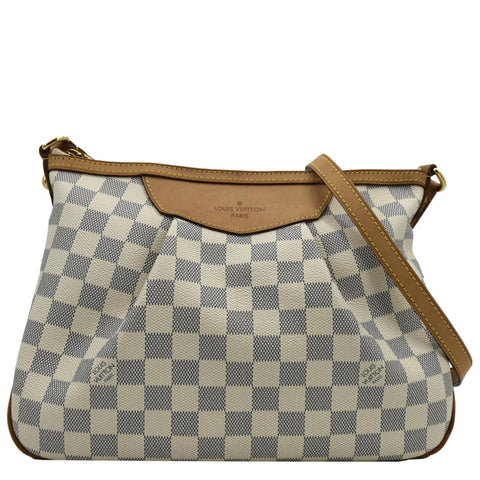 LOUIS VUITTON Siracusa PM Damier Azur Shoulder Bag White