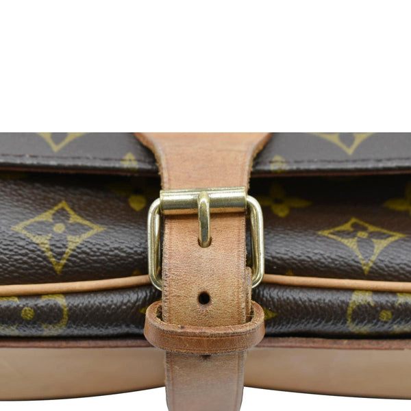 LOUIS VUITTON Cartouchiere MM Monogram Canvas Crossbody Bag Brown
