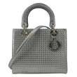CHRISTIAN DIOR Lady Dior Micro Cannage Leather Shoulder Bag Metallic