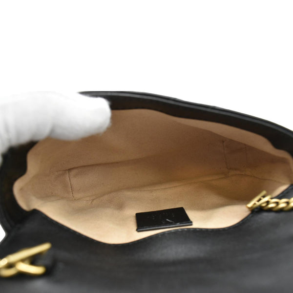 GUCCI GG Marmont Super Mini Matelasse Leather Crossbody Bag Black 476433