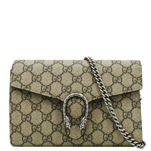 GUCCI Dionysus Small GG Supreme Canvas Crossbody Bag Beige  401231