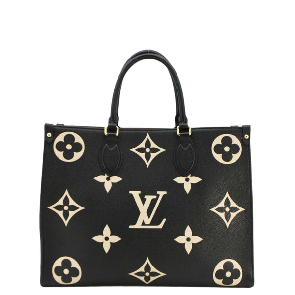 LOUIS VUITTON Onthego MM Giant Monogram Empreinte Leather Tote Bag Bicolor